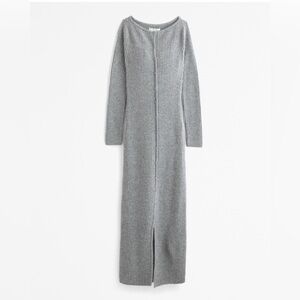 Abercrombie & Fitch Gray Long Sleeve Maxi Dress